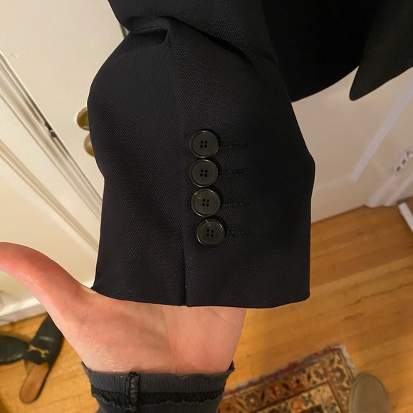 Mens SANDRO Classic Navy Wool Suit Jacket sz EU48 - Picture 12 of 16